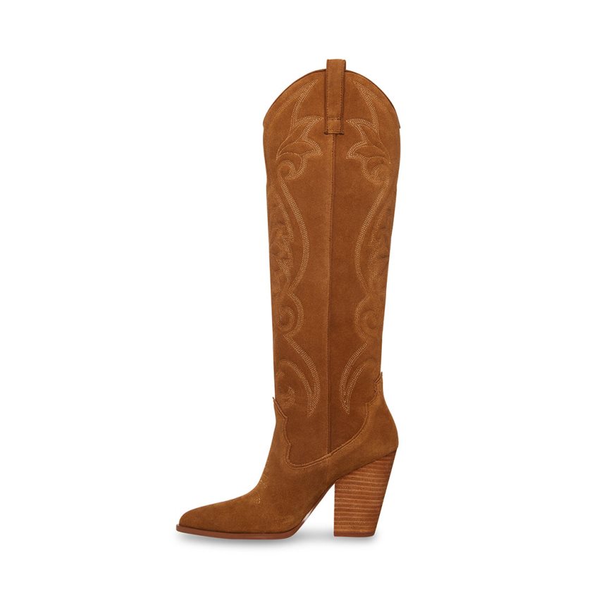 Brown Steve Madden Lasso Chestnut Suede Women's Knee-high Boots | PH 7034ZIB